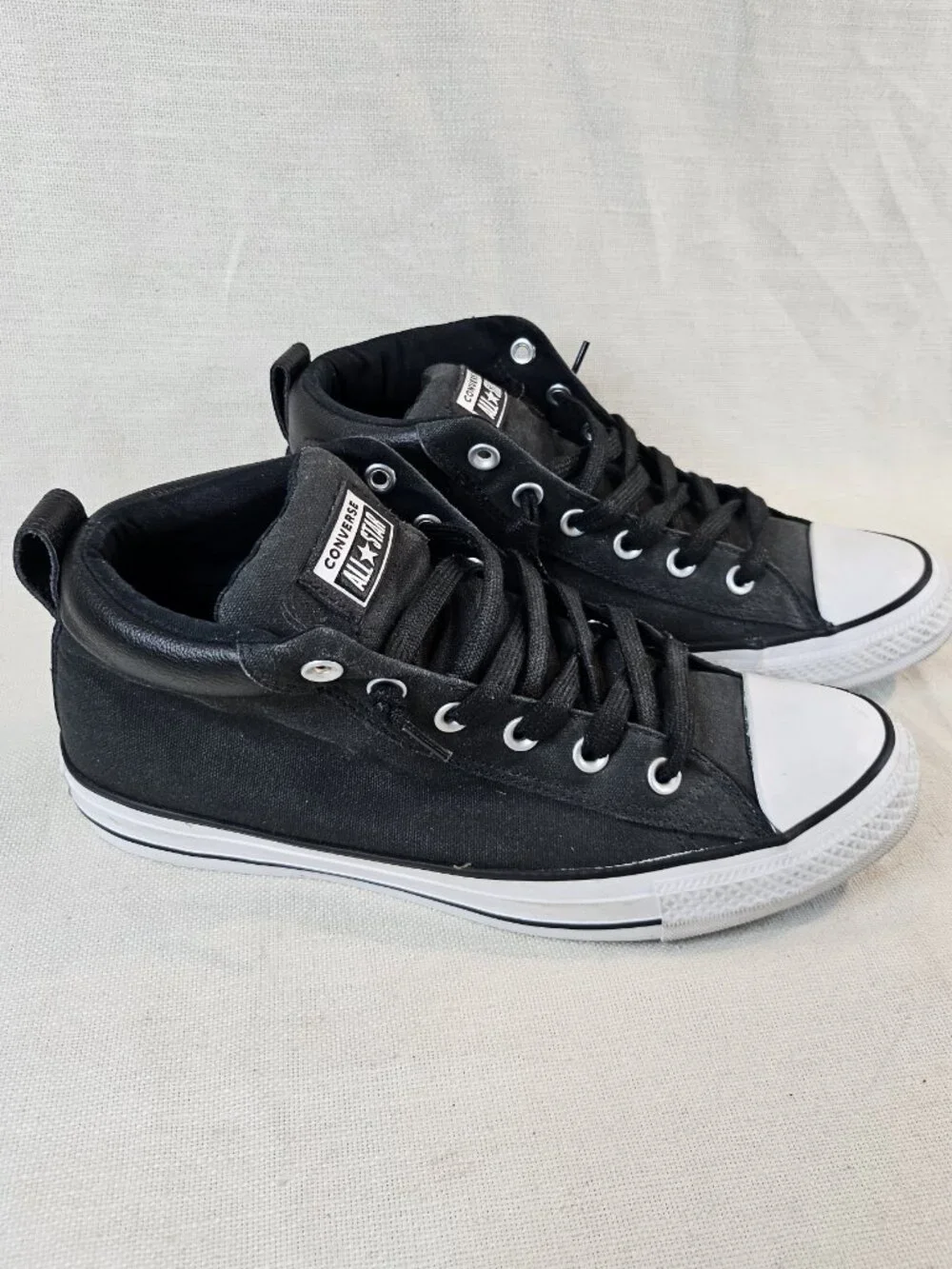 Converse Black and White Mid-Top Sneakers - Picture 4 of 8